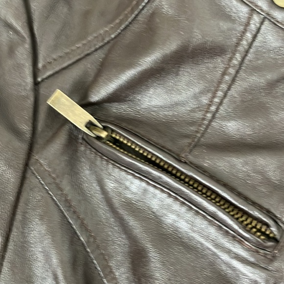 Arden B brown leather moto jacket coat medium - Picture 12 of 13